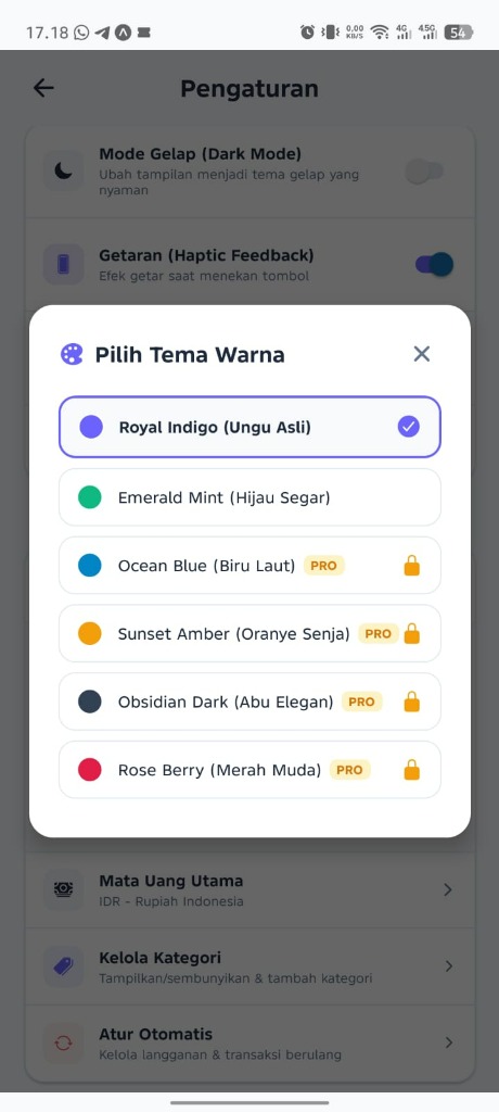 Kustomisasi Tema Warna SakuGo v2.7.3